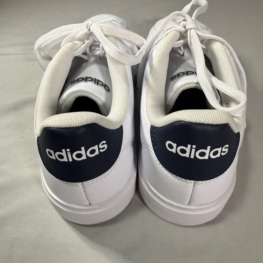 Adidas Advantage White Navy Womens 9 Cloudfoam Sneaker‎